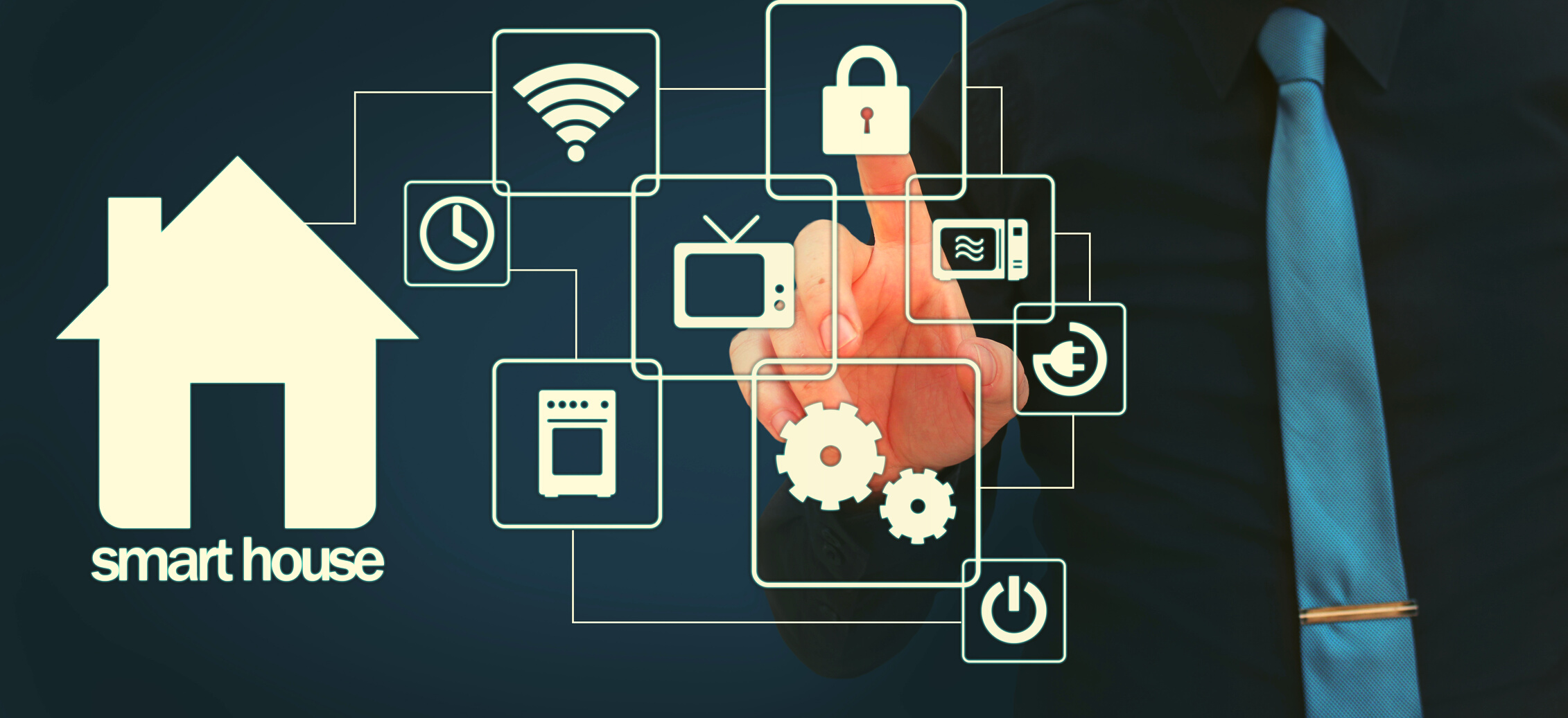 Smart house concept. Artificial intelligence in use in smart homes.intelligent house, and home automation app concept.